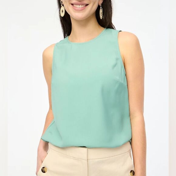 J. Crew Factory Sleeveless button-back shell top NWOT - Picture 3 of 6